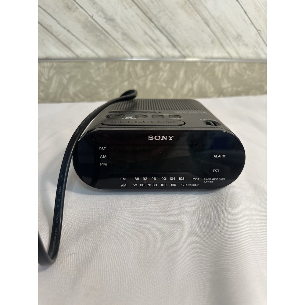 Sony Dream Machine ICF-C218 AM/FM Clock Radio TESTED WORKING Black Alarm Clock
